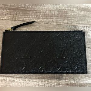 Louis Vuitton Black Felicie Pochette Zippered Insert Black Leather